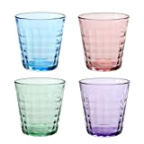 Duralex Prisme Lot de 4 gobelets en verre ultra solides - multicolores, 275 ml, fabriqués en France