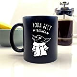eBuyGB Mug à café personnalisé Noir Mat Baby Yoda 350 ML Thème Star Wars Tasse à thé apprécié des Enseignants, ...