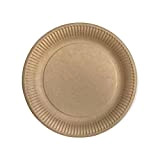 ECODAISY® Lot de 50 assiettes jetables en carton de 23 cm, assiettes jetables pour les fêtes, assiettes kraft, assiettes biodégradables.