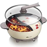 Ecoodisk Pot de Canard Mandarin, Double Hot Pot, Fondue Chinoise, Hot Pot électrique Multifonctionnel antiadhésif Domestique de 6L de Grande ...