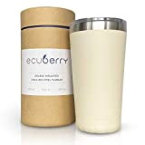 Ecuberry Latte 450 ml – Gobelet isotherme en acier inoxydable – Couvercle coulissant anti-fuite – Mug isotherme à double paroi ...