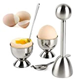Egg Cutter Topper Set,Coupe-œuf Newly Hard & Soft Bouillie Oeuf Outil séparateur d'œufs, Cutter, Oeuf Coque Remover, Oeuf Cracke comprend ...