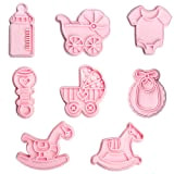 Emporte-pièce pour fête prénatale-Ensemble de 8 emporte-pièces pour fête prénatale-Moules à biscuits en plastique 3D pour fête prénatale.