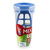 Emsa 508555 Boîte alimentaire shaker avec couvercle, 0.5 Litre, Transparent/bleu, Clip & Close