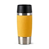 Emsa Travel Mug isotherme 0,36 L jaune revêtement silicone conserve 4 h chaud 8h froid ouverture facile compatible lave-vaisselle N2012800