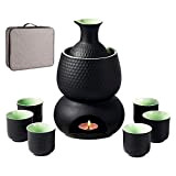 Ensemble de saké et tasses avec boîte cadeau pour conserver le saké au chaud en porcelaine japonaise, 9 pièces comprenant ...