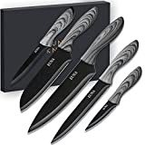 EUNA 5 PCS Couteaux Chef Set Ultra Sharp, Couteaux japonais en acier inoxydable pour cuisine polyvalente, Couteaux de cuisine professionnels ...