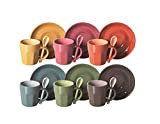Excelsa Étreinte Ensemble de Tasses à café, céramique, Multicolore, 5,5 x 5,5 x 6,5 cm, 1,47 kg