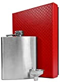 EYEPOWER Flasque 210 ML en Acier INOX + Entonnoir + élégante Coffret Cadeau Petite Bouteille en métal Inoxydable 0,2 l ...