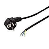Faconet® Câble d'alimentation avec fiche de contact de protection à 90° vers l'extrémité du câble ouvert 1,5 m 3 x ...