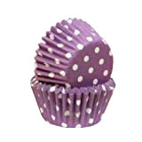 Féerie Cake - 100 mini caissettes à cupcakes à pois - Violet