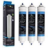 FilterLogic FFL-191X | Lot de 3 - Filtre à eau frigo externe remplace HAIER 0060823485A Cartouche pour réfrigérateur HRF-628A HRF-628I ...