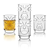 Final Touch TIKI Stackable Shot Glasses Verres à liqueur Clair CLEAR 60ml Hawaiian Themed Pack of 4 - TK5301