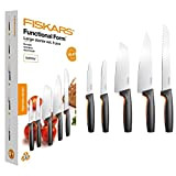 Fiskars Set de Couteaux de Cuisine, 5 pièces, Functional Form, Incluant Couteaux : de Chef (grand), à Légumes, à Tomates, ...