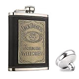 Flasque Alcool Acier Inoxydable 8oz / 230ml Noir Flacon De Hanche Portable pour Whisky Hip Flask Flasque de Whisky Grande ...