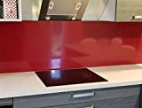 Fonde de hotte/Crédence en Aluminium Rouge Pourpre- 11 Tailles - Hauteur 50 cm x (Longueur 60 cm)