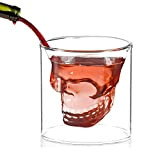 Forme De Crâne Verre, Cristal Transparent Tasse Double Paroi, Verres Cristal Tete De Mort Pour Alcool, Biere Vin Vodka Forme ...
