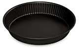 FORMEGOLOSE, moule à tarte, 24 cm, en acier avec double couche d'anti-adhérent, couleur noir