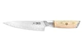 Fukito - Couteau Universel Pakka San Mai design japonais lame 13cm avec noyau en acier inoxydable et manche en bois ...