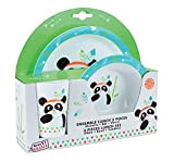 FUN HOUSE 005672 Indian Panda Ensemble Repas Micro-ondable Comprenant 1 Assiette, 1 Bol et 1 Verre pour Enfant
