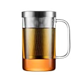 GAIWAN PURE550S - Verre à thé avec crépine intégrée et couvercle - Passe au lave-vaisselle - Résistant à la chaleur