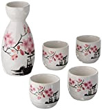 Generic Service à saké japonais rose, porcelaine, blanc