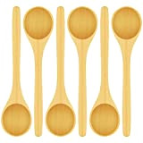Générique 6Pcs Small Wooden Spoons Kitchen Tasting Spoons Reusable Natural Wooden Coffee Spoons Sugar Salt Tea Condiments Soup Serving Spoons ...