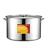 Générique Marmite, marmite à Soupe en Acier Inoxydable 304 épais Commercial/Domestique avec Couvercle, pour cuisinière à gaz/cuisinière à Induction (13-40L) ...