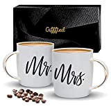 Gifffted Mr Mrs Tasses, Ensemble de Deux Mugs À Café Cadeaux Pour M. et Mme, Cadeaux D'anniversaire de Mariage de ...