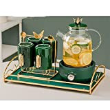 Glass Water Set Cup Home Living Room Hospitality Teapot Set Cup Set Water Cup Nordic Style Tea Set with Hot ...