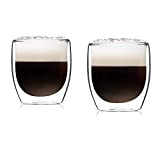GLASWERK Verre double paroi à Latte Macchiato Design (2 x 230 ml) tasse a cafe design - Tasse double paroi, ...