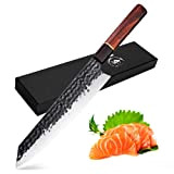 Golden Bird Couteau Kiritsuke Couteau de Chef Professionnel 36.3cm Couteau de Cuisine Tranchant Couteau à Fileter Forgé à la Main ...