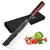 GOLDEN BIRD Couteau Nakiri Professionnel Couteau de Cuisine 31,9cm Couteau de Légumes Tranchant Couteau de Chef Forgé à la Main ...