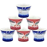Goodyouge Tasse de saké asiatique image érotique en céramique japonaise saké tasse 6 tasses adaptées aux hommes et aux femmes