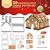 Gracelaza Lot de 10 emporte-pièces de Noël en forme de maison en pain d'épices – Moules de cuisson en acier ...
