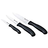 GRAEWE ® Couteaux Céramique 3 Pièces, Lames Blanc, 7,6 cm, 12,5 cm, 15 cm