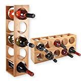 Gräfenstayn® 30543 casier à vin CUBE - empilable en bois de bambou pour 5 bouteilles de vin pour placer, placement ...