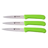 GRÄWE set de 3 couteaux à légumes, acier inoxydable, vert, super aiguisé