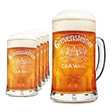 Grevensteiner Lot de 6 pichets à bière en verre 0,3 l avec anse 0,3 l