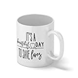 Grey's Anatomy It's Beautiful Day To Save Lives Tasse Blanche Mug | Tasses Nouveauté Drôle Pour Thé au Café 312ml