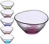 Gurallar Lav Lot de 6 bols à dessert en verre avec base colorée - 6 pièces - Coupes à glace ...