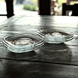 Gürallar Zen - 6 grandes soucoupes carrées en verre grande taille pour grandes tasses et mugs en verre pour le ...