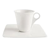 Guy Degrenne Sd One Lot de 6 Tasses Café Porcelaine Blanc Soucoupes vendues séparément