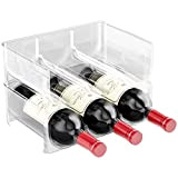 Gvolatee Range-Bouteilles (Lot de 2) – casier à Bouteilles empilable en Plastique pour 6 Bouteille de vin ou Autre Boisson ...