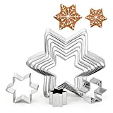 GWHOLE Lot de 10 Emporte-Pièces Moule à Biscuits Patisserie Decoupoir en Forme Étoile Hexagonale pour créer Un Sapin de Noël