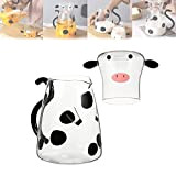 Halivia Cow Glass Water Pitcher with Glass Cup, Cartoon Cow Clear Glass Bedside Night Water Carafe Set, Pitcher and Cup ...