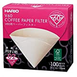 Hario VCF-02-100 MK - boîte de 100 filtre papier blanc pour cafetiere filtre Hario V60 4 tasses