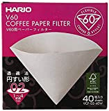 HARIO VCF-02-40W Filtres à café, Paper, Blanc, Size 2-40pcs