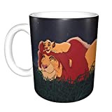Hdadwy Le roi Lion Mufasa et Simba Home Tasse à thé en céramique Tasse à café de bureau 10 oz