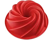 HelpCuisine® Moulessilicone gâteaux/moule en silicone a forme de spirale, Excellent pour faire des gâteaux à la poire et au chocolat, ...